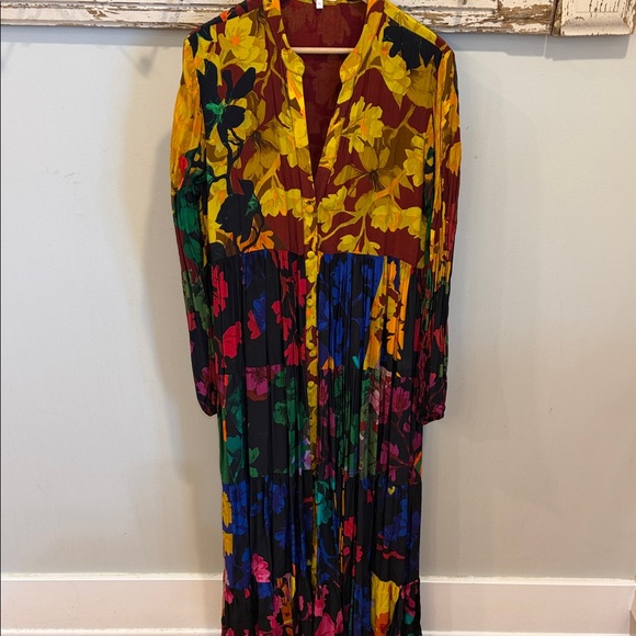 Anthropologie Siddhartha Bansal Button Front Floral Dress Size XL - Picture 4 of 11